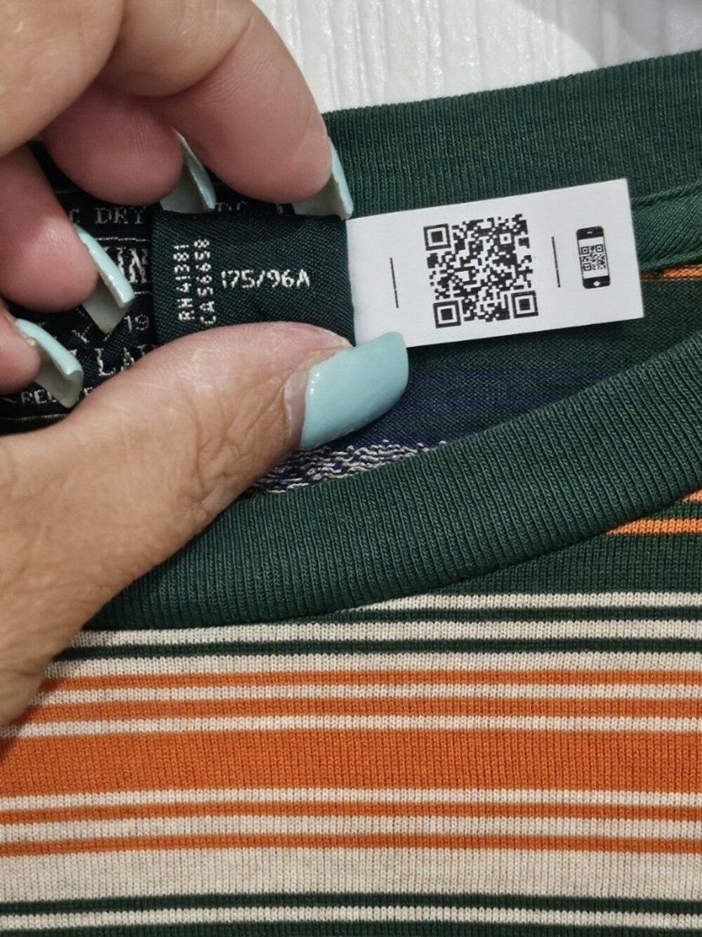 Polo Country Ralph Lauren Men's M Striped Long Sleeve Shirt Green Orange Classic - Picture 7 of 9